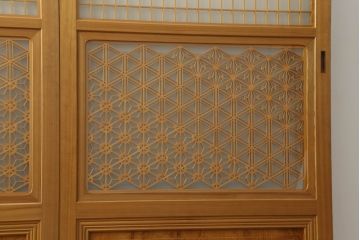 組子入りガラス帯戸をリペア&カスタム!設置場所に合わせて高さをリサイズ。(帯戸、引き戸、ガラス戸、建具)