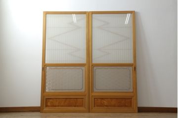 組子入りガラス帯戸をリペア&カスタム!設置場所に合わせて高さをリサイズ。(帯戸、引き戸、ガラス戸、建具)