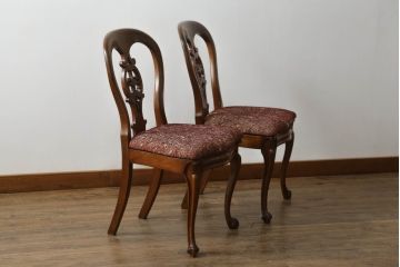 バルーンバックチェアをリペア&カスタム!高品質リペアを施し、座面は生地の張替え。(ダイニングチェア、椅子、イス)