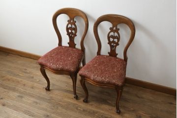 バルーンバックチェアをリペア&カスタム!高品質リペアを施し、座面は生地の張替え。(ダイニングチェア、椅子、イス)