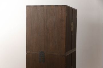 布団箪笥をリペア&カスタム!高品質リペアを施し、奥行きを狭くリサイズ。底板を補強し、オーク系で着色仕上げ。(収納箪笥、桐箪笥、和箪笥、桐たんす)