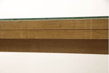 ガラスケースの見た目を変えずに綺麗にリペア!棚底をオーク材に変更し、本体は現状をベースに着色。(収納棚、陳列棚、飾り棚、ショーケース)
