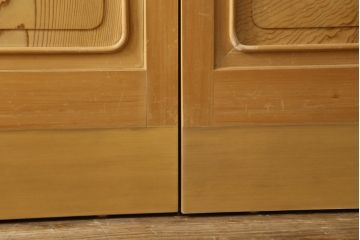 裏障子付き格子戸4枚をリペア&カスタム!高さと幅をリサイズし、V字戸車を取り付け。障子を張り替え、中央部分のガラスを変わり花菱ガラスに交換し、色味は本体に合わせて着色。(建具、引き戸、ガラス帯戸、障子戸)
